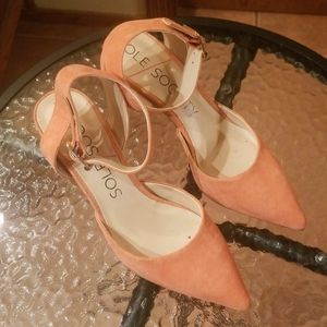 Sole Society peach suede heels size 7.5